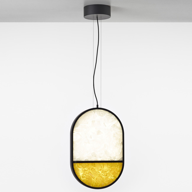 Geometric Full Bottom Oval Pendant by Brokis