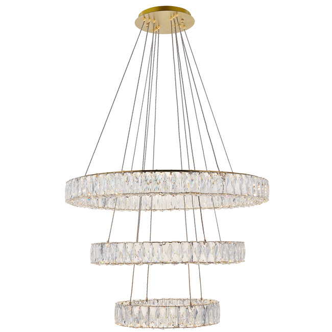 Monroe Triple Tier Pendant by Elegant Lighting