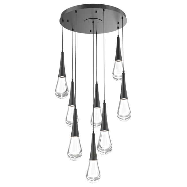 Raindrop Waterfall Round Multi Light Pendant by Hammerton Studio