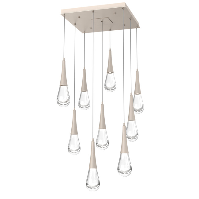Raindrop Waterfall Square Multi Light Pendant by Hammerton Studio
