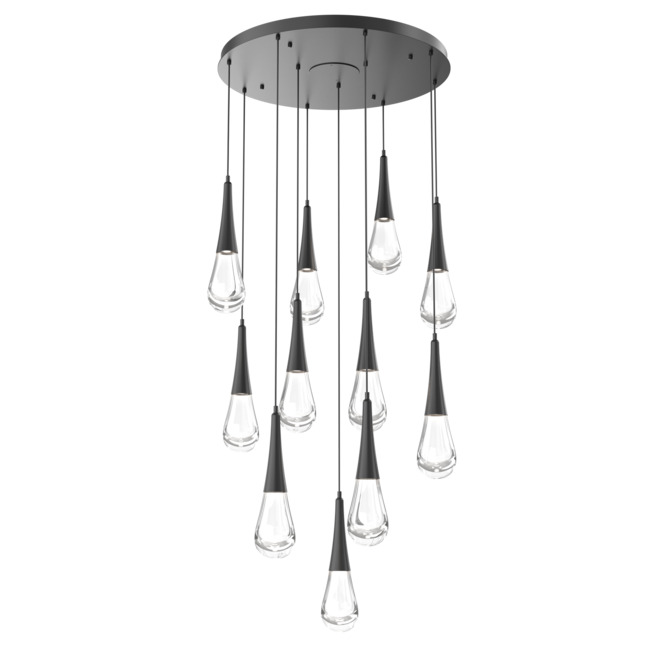 Raindrop Waterfall Round Multi Light Pendant by Hammerton Studio