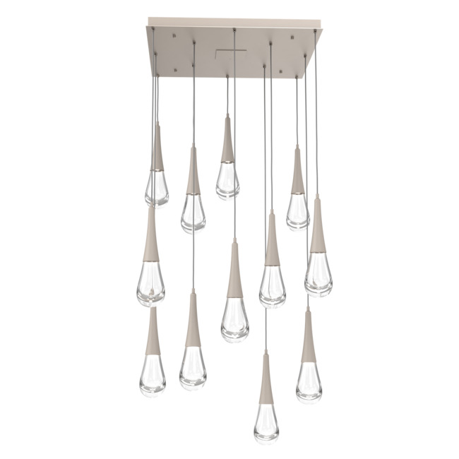 Raindrop Waterfall Square Multi Light Pendant by Hammerton Studio