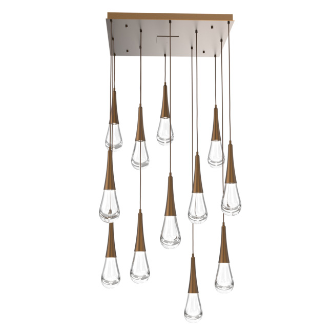 Raindrop Waterfall Square Multi Light Pendant by Hammerton Studio