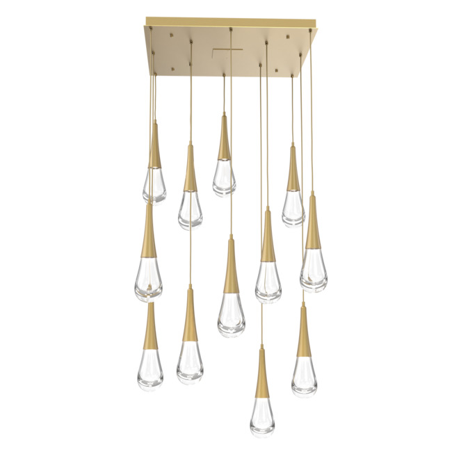Raindrop Waterfall Square Multi Light Pendant by Hammerton Studio