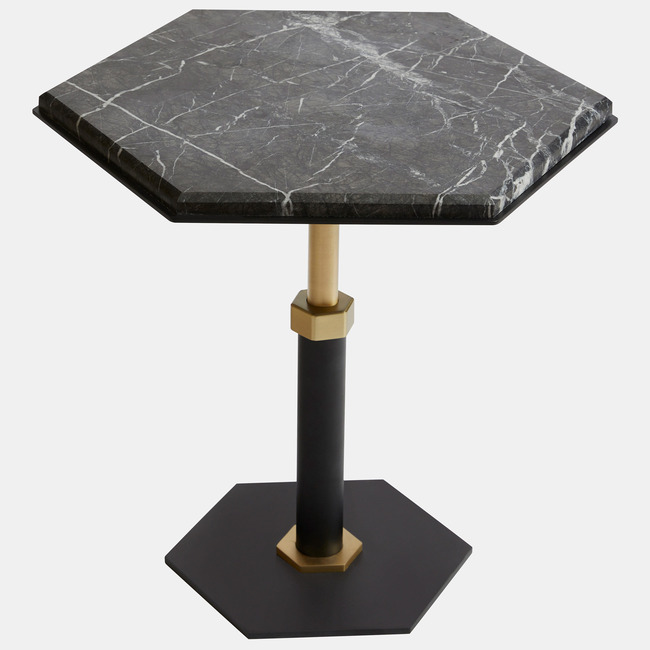 Pedestal Hexagon Side Table by Gabriel Scott