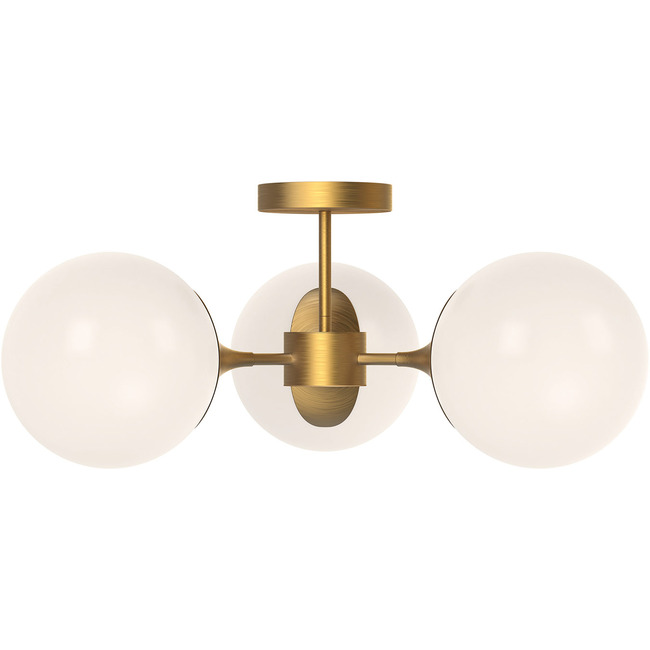 Nouveau 3-Light Semi Flush Ceiling Light by Alora