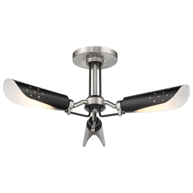 Turbine Semi Flush Ceiling Light by George Kovacs