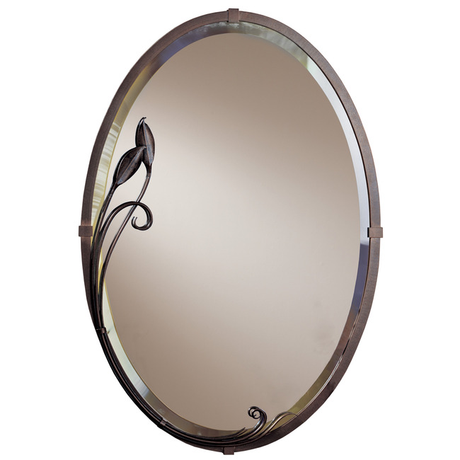 Beveled Oval Mirror with Leaf by Hubbardton Forge