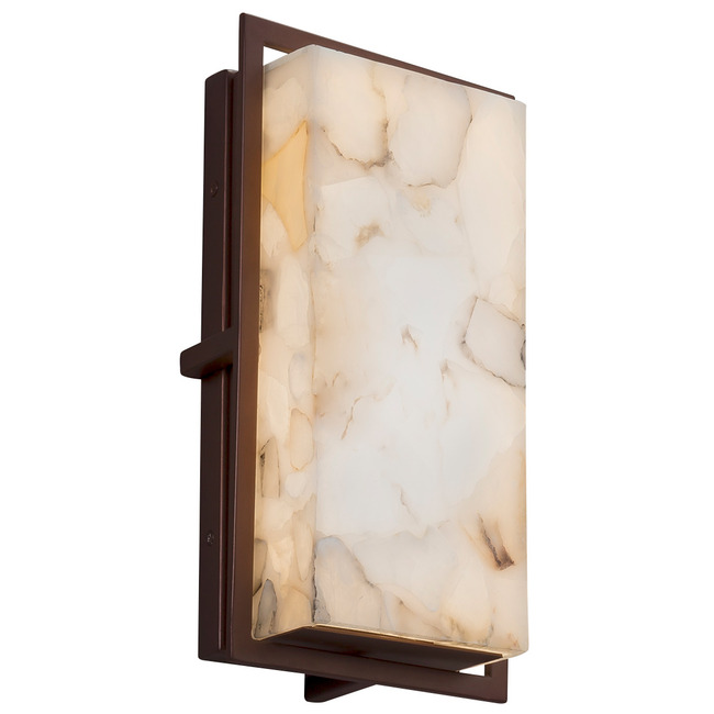 Alabaster Rocks Avalon Tall Indoor / Outdoor Wall Sconce by Justice Design
