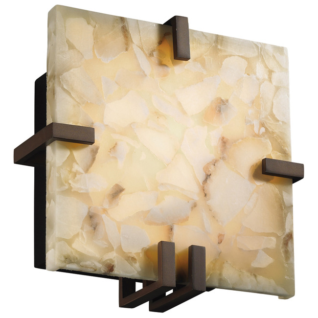 Alabaster Rocks Square Clips Wall Sconce by Justice Design