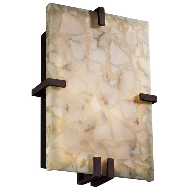 Alabaster Rocks Tall Clips Wall Sconce by Justice Design