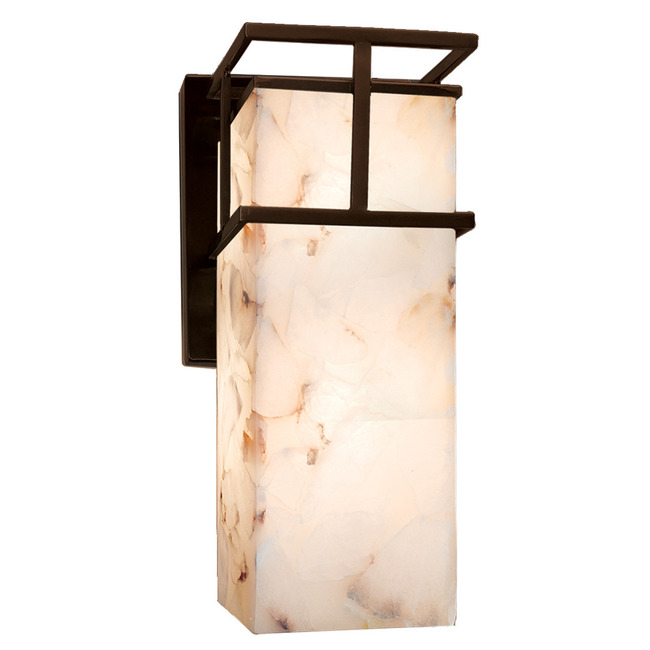 Alabaster Rocks Structure Outdoor Wall Sconce by Justice Design