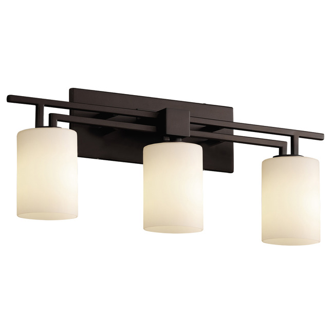 Fusion Aero Cylinder 3LT Bathroom Vanity Light by Justice Design