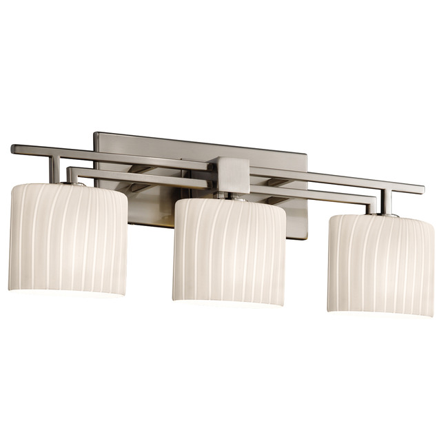 Fusion Bathroom Oval 3LT Vanity Light by Justice Design