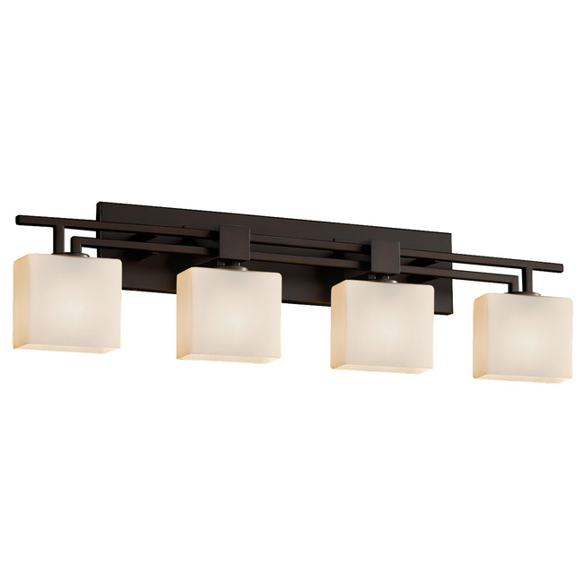 Fusion Aero 4LT Rect Bathroom Vanity Light by Justice Design