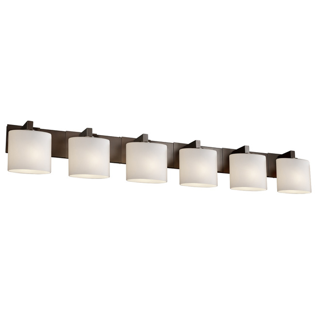 Fusion Modular 6LT Oval Bathroom Vanity Light by Justice Design