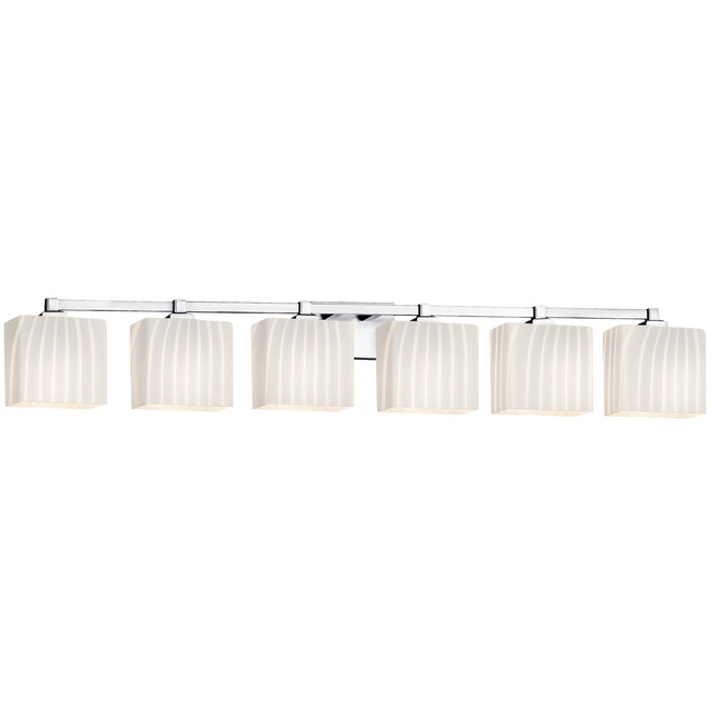 Fusion Regency Rectangle 6LT Bathroom Vanity Light by Justice Design