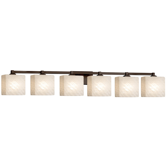 Fusion Regency Rectangle Weave Bathroom Vanity Light by Justice Design