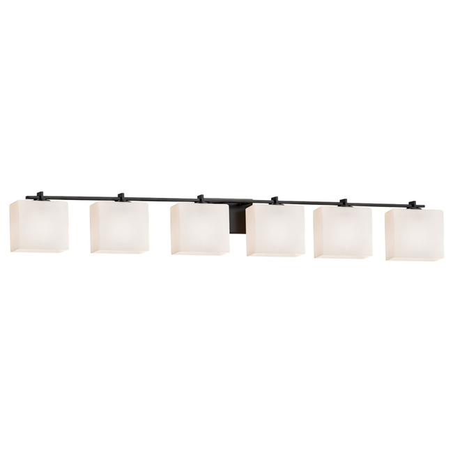 Fusion Era Rectangle 6LT Bathroom Vanity Light by Justice Design