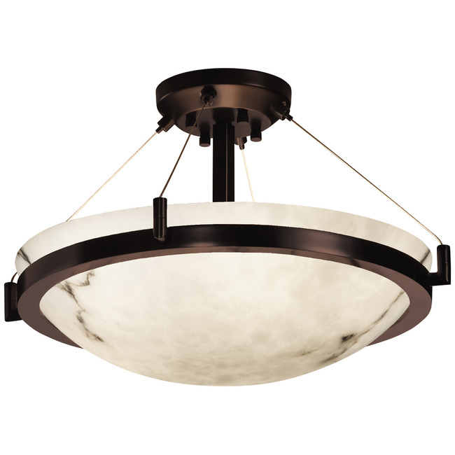 LumenAria Ring Bowl Semi Flush Ceiling Light by Justice Design