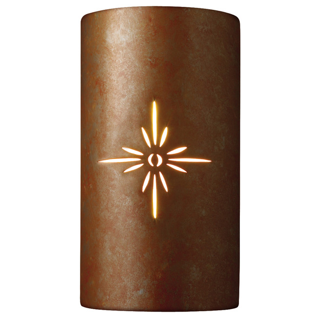 Sun Dagger Cylinder Outdoor Wall Sconce by Justice Design