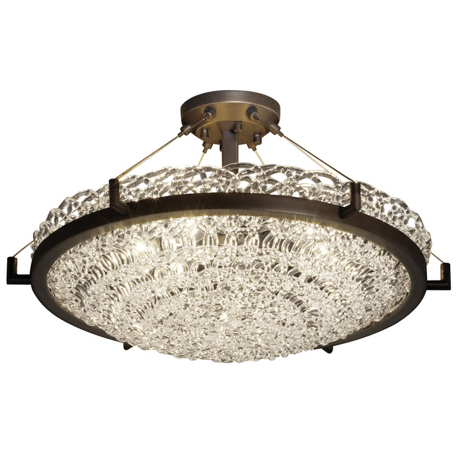 Veneto Luce Semi Flush Ceiling Light by Justice Design