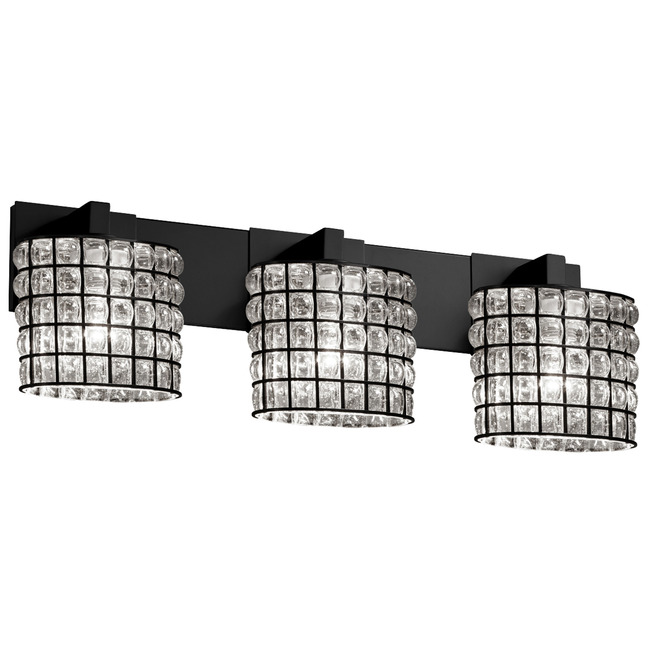 Wire Glass Modular Bathroom Vanity Light by Justice Design