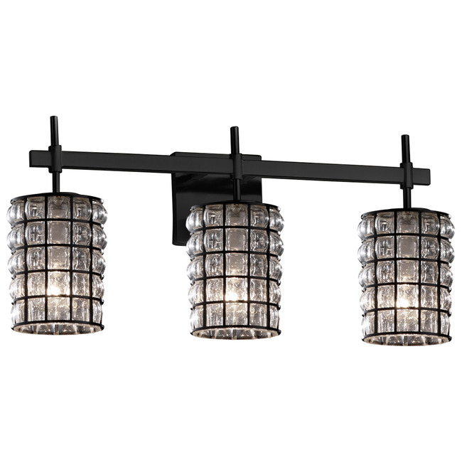 Wire Glass Union Bathroom Vanity Light by Justice Design