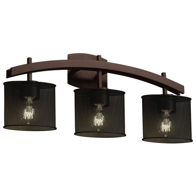 Wire Mesh Archway Bathroom Vanity Light by Justice Design