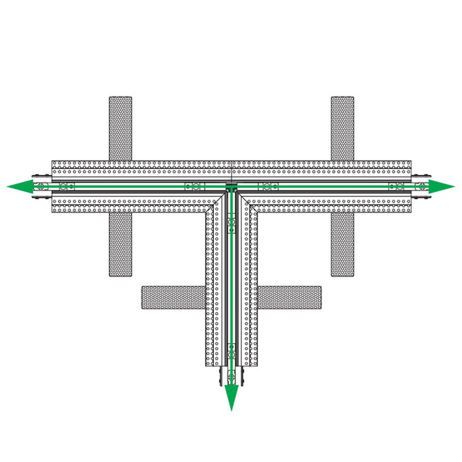 TruTrack Magnetic 2-Circuit Recessed Track T Connector by PureEdge Lighting