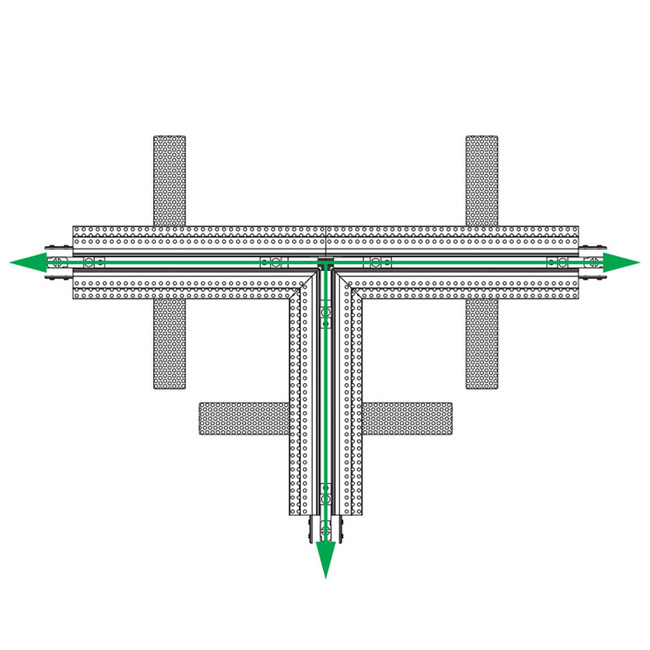 TruTrack Magnetic 2-Circuit Recessed Track T Connector by PureEdge Lighting