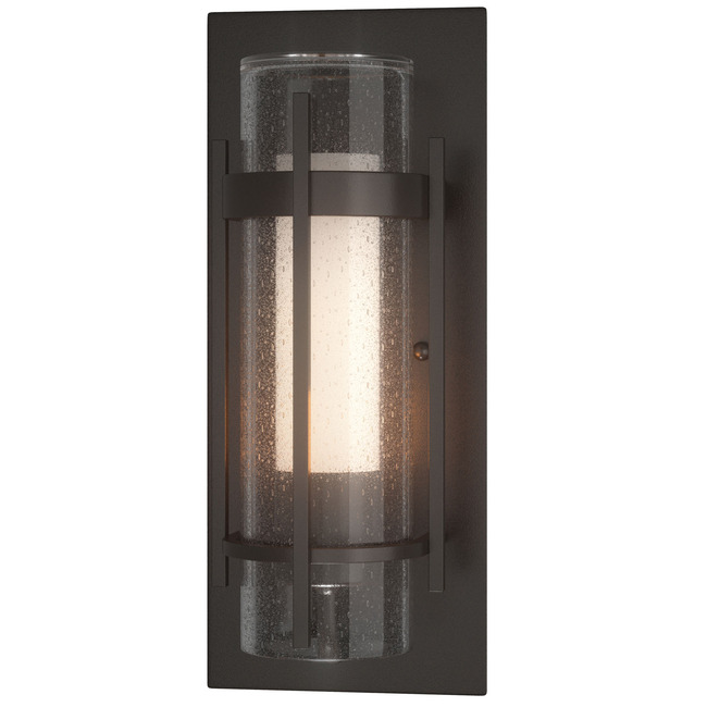 Banded Seeded Glass Outdoor Wall Sconce by Hubbardton Forge
