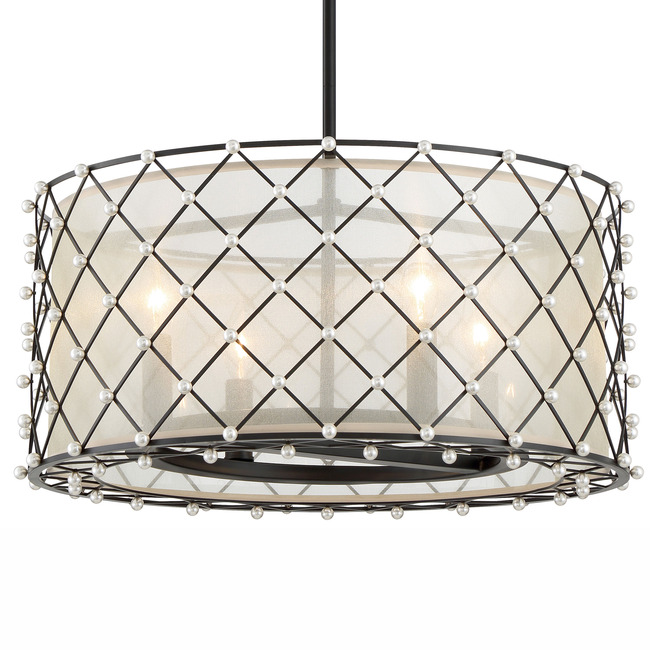 Sheer Elegance Drum Pendant by Minka Lavery