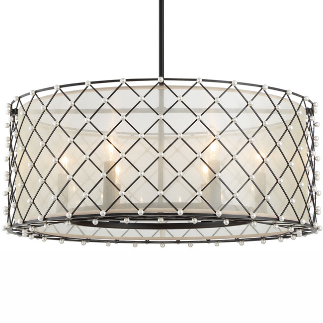 Sheer Elegance Drum Pendant by Minka Lavery