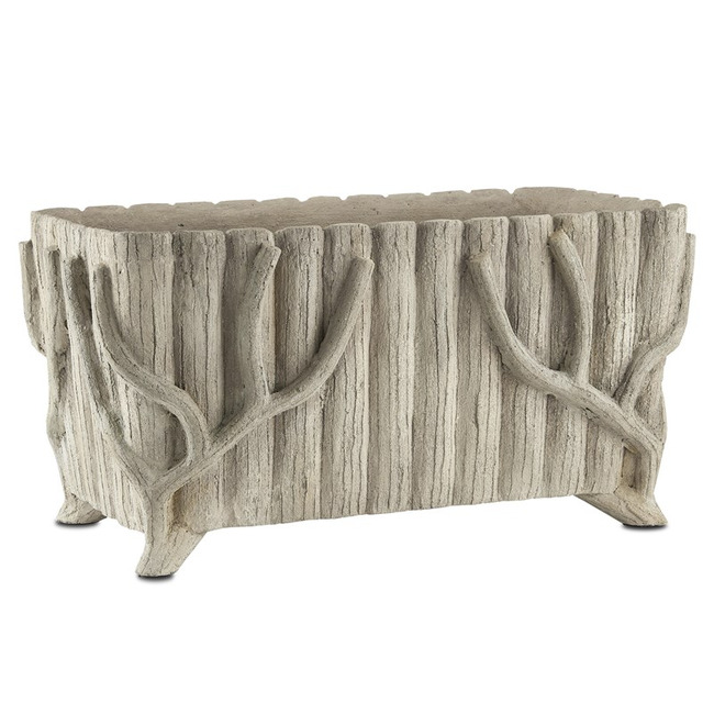 Faux Bois Rectangular Planter by Currey and Company