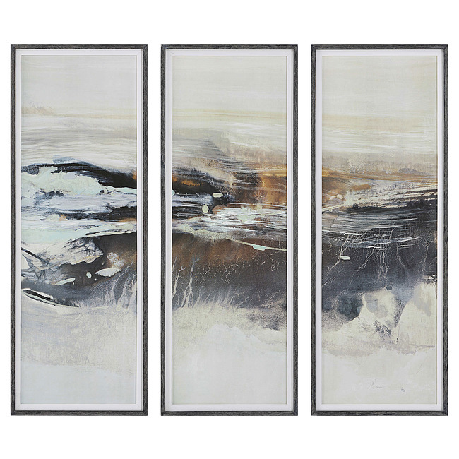 Graphite Horizon Framed Print Set of 3 by Uttermost