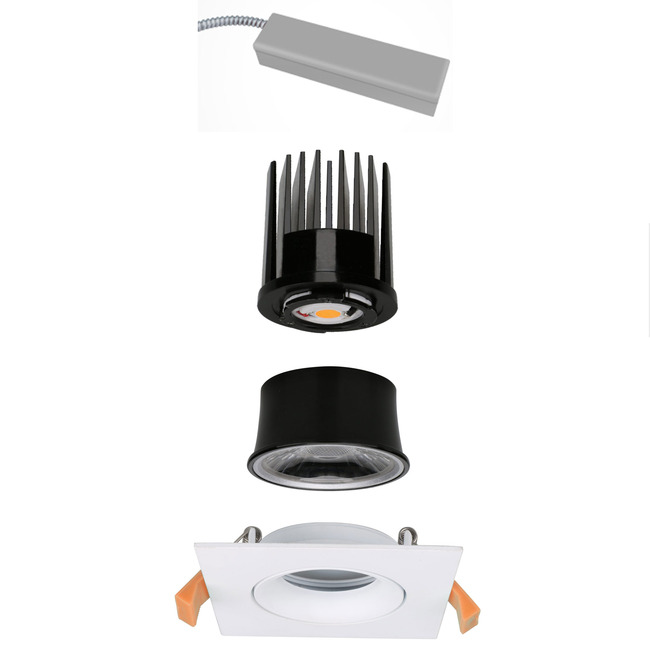 Copa 3IN SQ Remodel Non-IC ADJ Downlight w/ Remote Driver by OKT Lighting