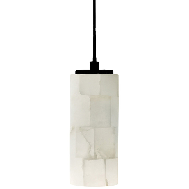 Marble Mosaic Cylinder Pendant by Stone Lighting