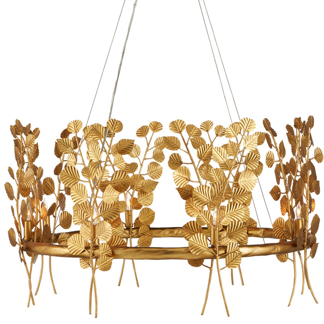 Golden Eucalyptus Chandelier by Currey and Company