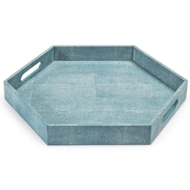 Faux Shagreen Hex Tray by Regina Andrew