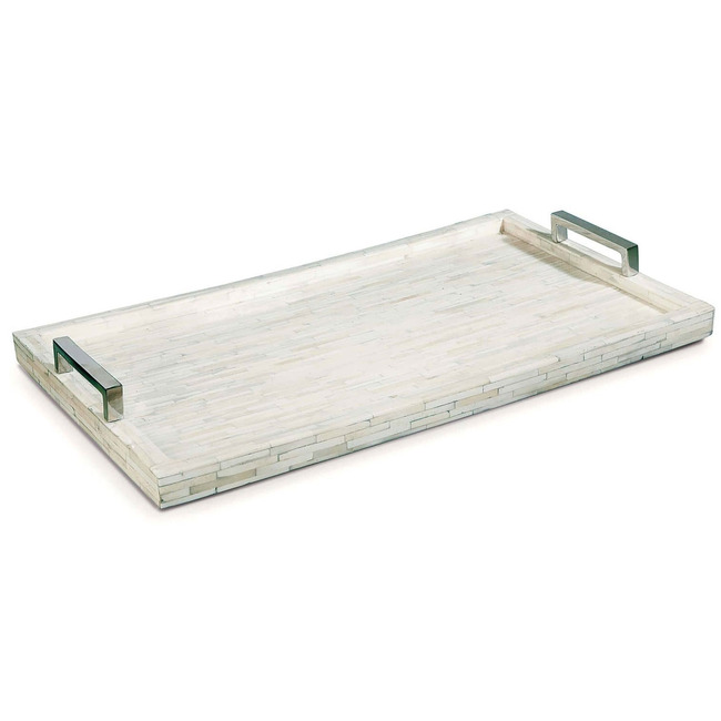 White Bone and Nickel Tray by Regina Andrew