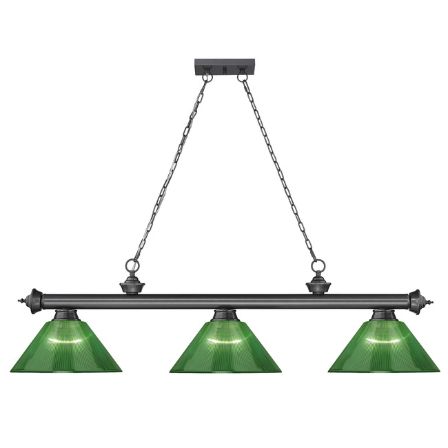 Cordon Linear Pendant with Ribbed Cone Acrylic Shade by Z-Lite