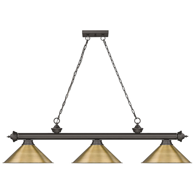 Cordon Linear Pendant with Cone Metal Shade by Z-Lite
