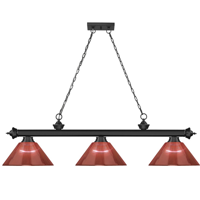 Cordon Linear Pendant with Ribbed Cone Acrylic Shade by Z-Lite
