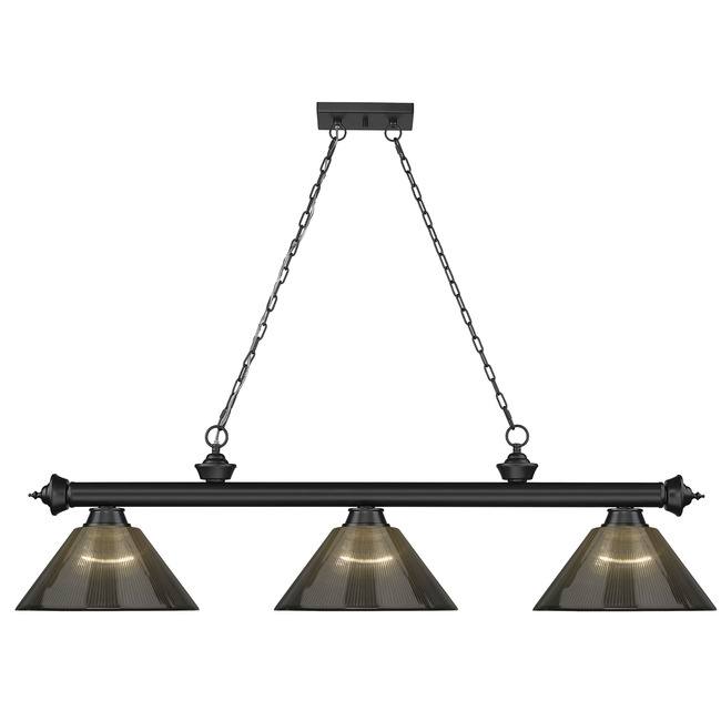 Cordon Linear Pendant with Ribbed Cone Acrylic Shade by Z-Lite