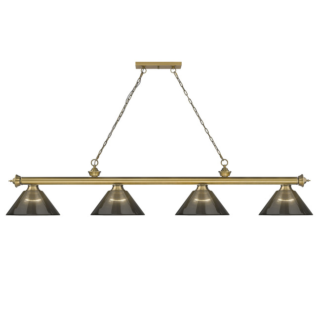 Cordon Linear Pendant with Ribbed Cone Acrylic Shade by Z-Lite