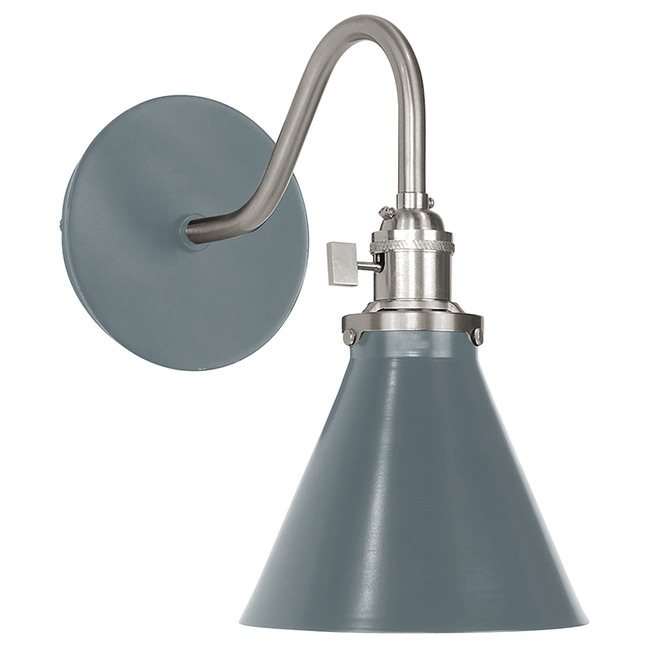 Uno Curved Arm Narrow Cone Wall Sconce by Montclair Light Works