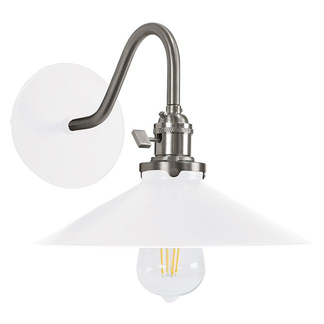 Uno Curved Arm Wide Cone Wall Sconce by Montclair Light Works