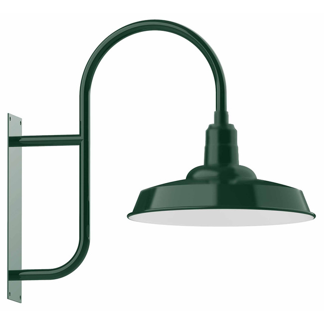 Warehouse Curved Arm Outdoor Wall Light by Montclair Light Works