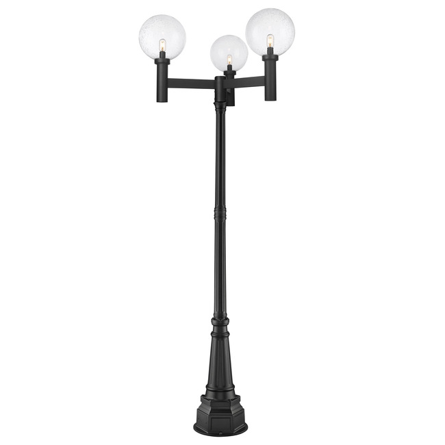 Laurent 3-Light Post Light with Round Post/Decorative Base by Z-Lite